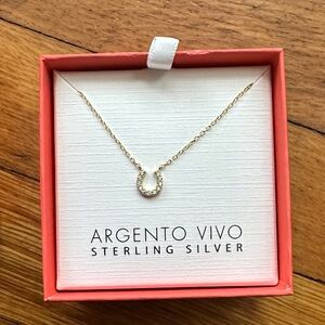 Argento Vivo Gold Horseshoe Necklace